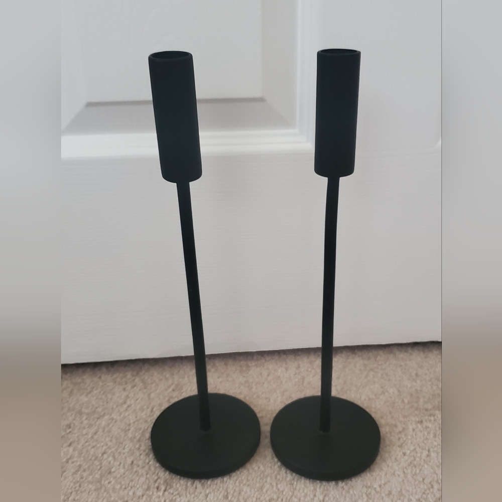 H&M Black Metal Candlestick Holders